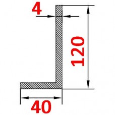 Уголок алюминиевый 120х40х4 AS
