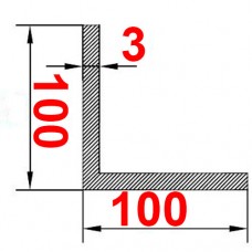Уголок алюминиевый 100х100х3 б.п.