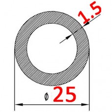 Труба алюминиевая 25х1.5 AS круглая