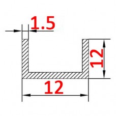 Швеллер алюминиевый 12х12х1,5 AS